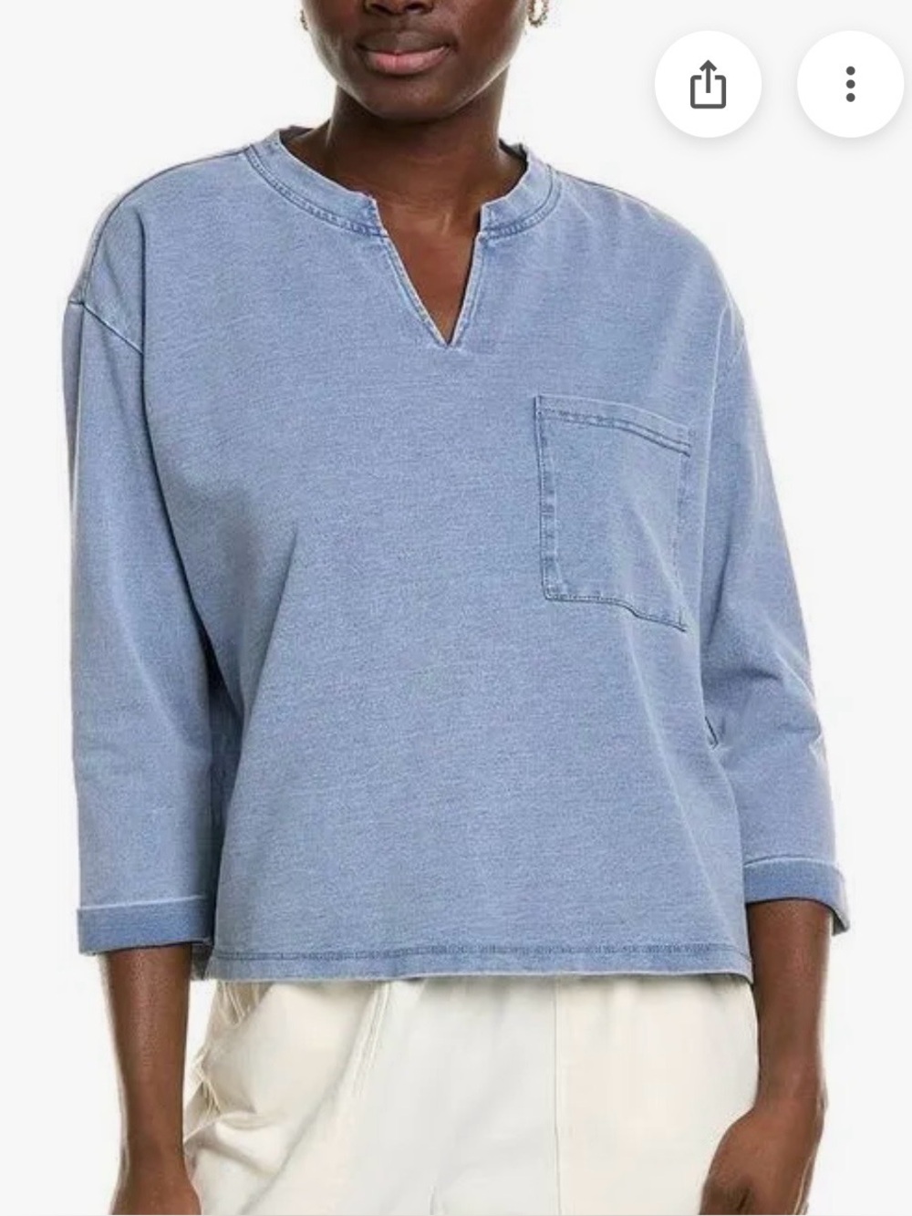 NWT NANETTE LEPROVE LIGHT BLUE SPLIT NECK SIZE M.